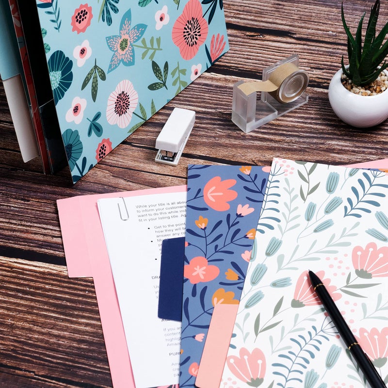 MATICAN Decorative File Folders, 12-Pack Floral File Folders, Letter Size, 6 Designs - Image 3